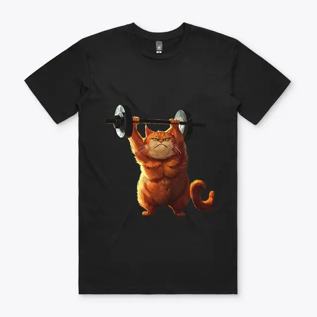 Purrfectly Strong: The Weightlifting Cat T-Shirt That’ll Lift Your Style